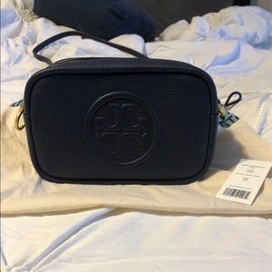 Tory Burch Perry Bombe mini bag in navy